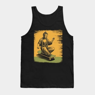 Buddha Skateboarding | Retro Skateboard | Funny Buddha #4 Tank Top